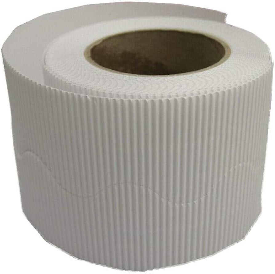 Cardboard Corrugated Border 5cm x 15m White DECO
