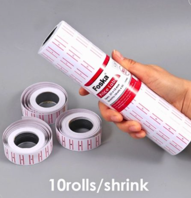 Adhesive Price Label x10 rolls FOSKA