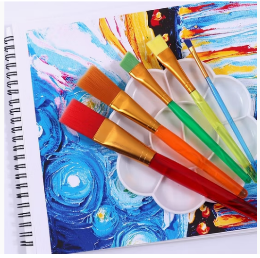 Wooden brush set x5 colorful brushes set FOSKA
