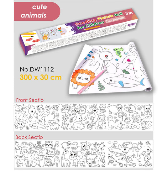 Drawing Roll Adhesive 30cm * 300cm Cute Animals  FOSKA