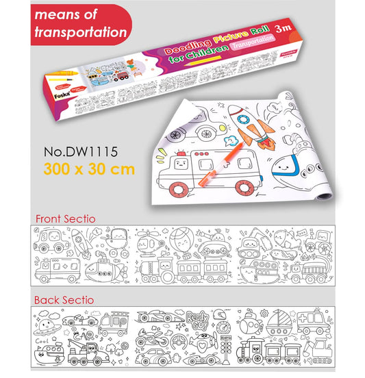 Drawing Roll Adhesive 30cm * 300cm Means of Transportation FOSKA