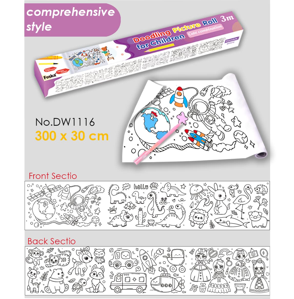 Drawing Roll Adhesive 30cm * 300cm Comprehensive Style FOSKA