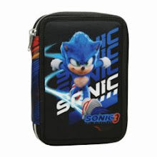 Pencil Case 2-zip Sonic (Filled with Stationery) GIM