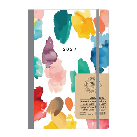 Diary Flexi Academic 14x21 2026Sept-2027Dec Watercolour NEXT