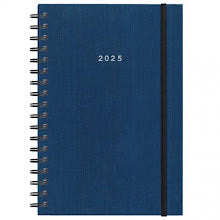 Diary Daily (Saturday/Sunday-Same Page) 2025 Fabric Spiral Blue 14x21mm NEXT