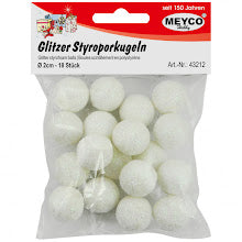 Polysterine Balls Glitter 2cm x18 MEYCO