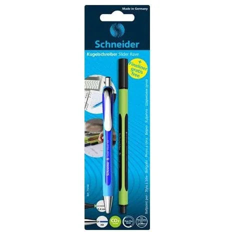 Pen Rave Blue XB + Free Black Fineliner