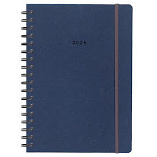 Diary Daily (Saturday/Sunday-Same Page) 2025 Spiral Dark Blue 17x25mm NEXT