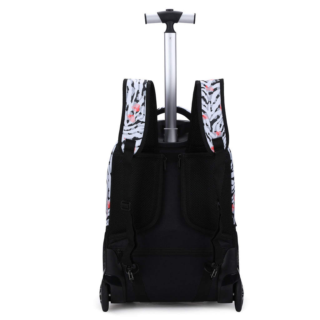 Backpack Large Capacity Foldable Trolley Backpack Zebra AOKING
