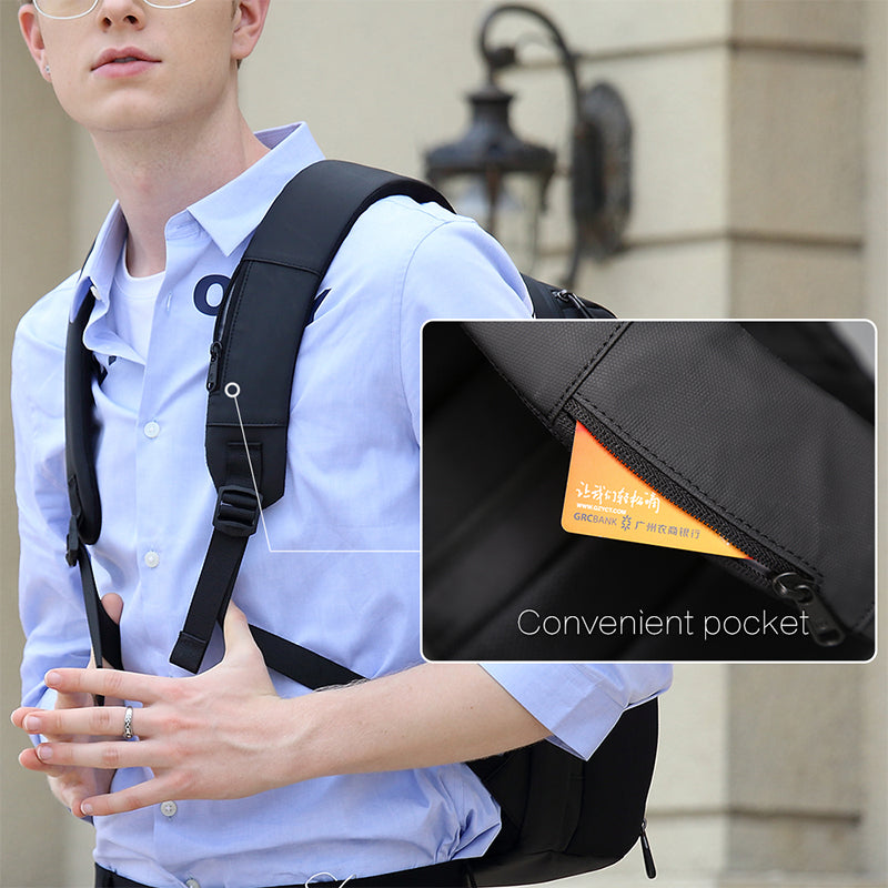 Waterproof Business Laptop Backpack Black AOKING