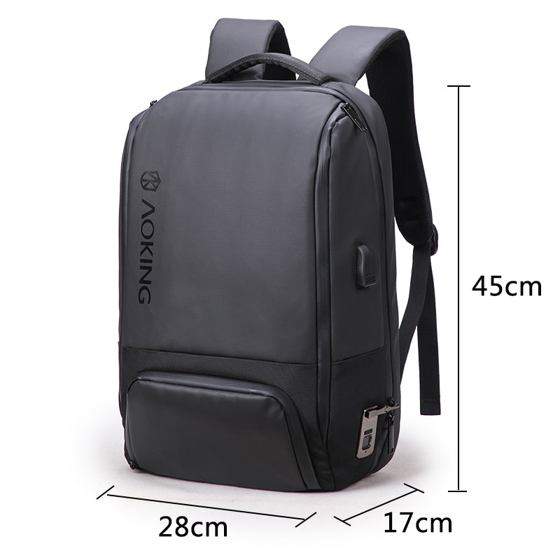 Waterproof Business Laptop Backpack Black AOKING