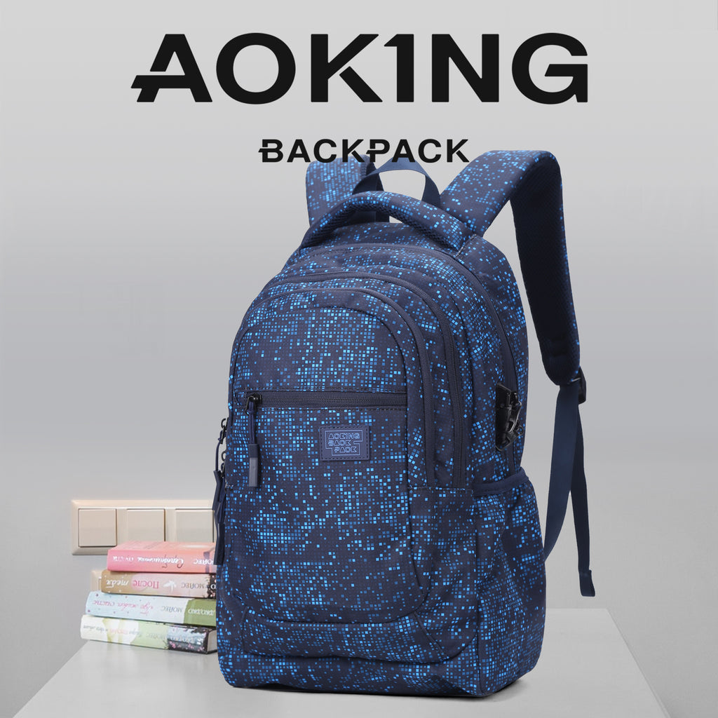 Waterproof Large Capacity Sport or School Backpack Blue AOKING