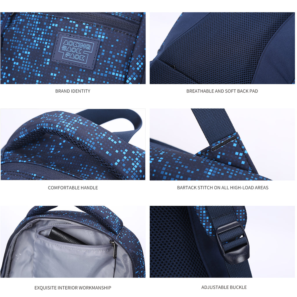 Waterproof Large Capacity Sport or School Backpack Blue AOKING