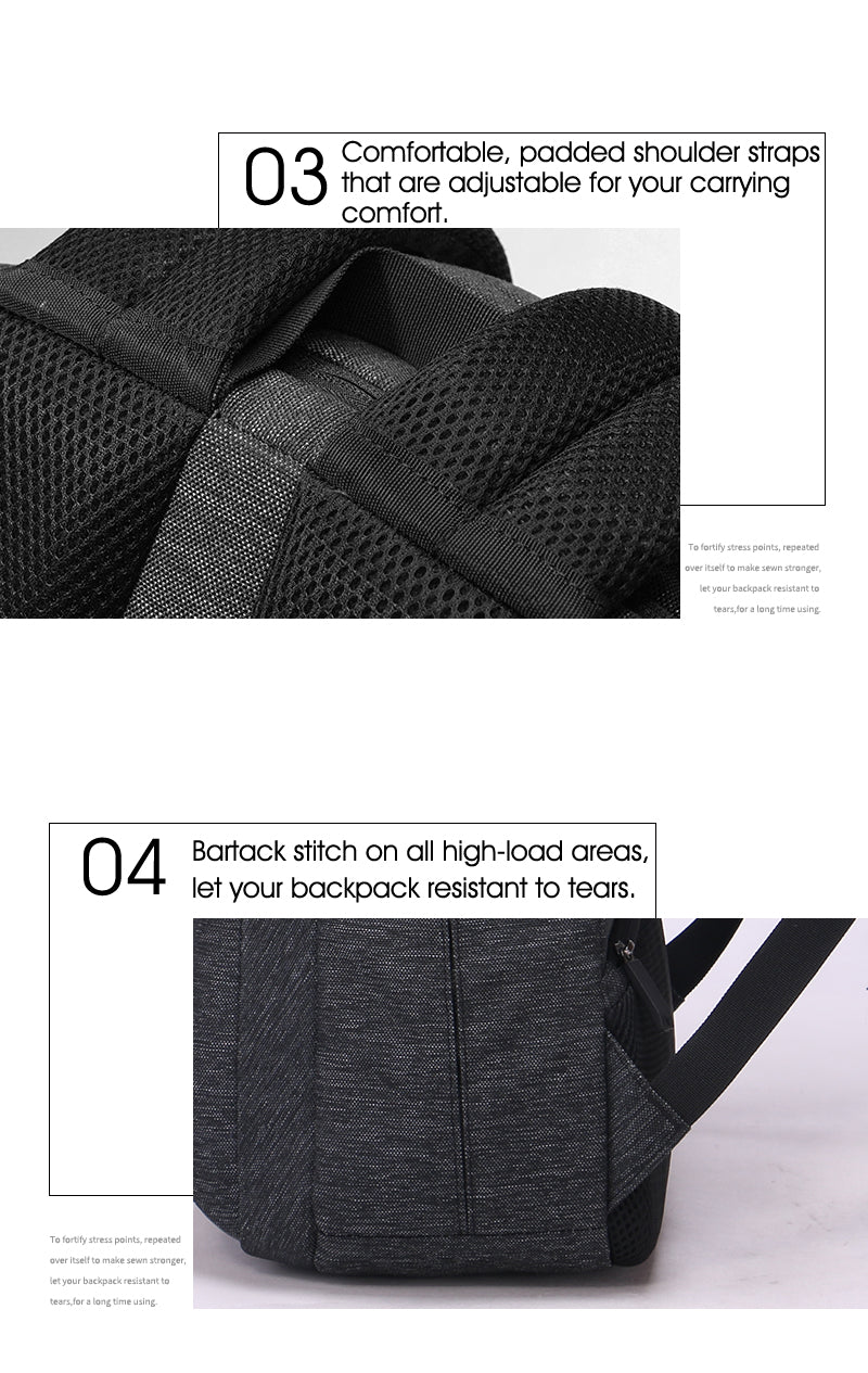 Laptop Backpack 17" with Usb Black AOKING