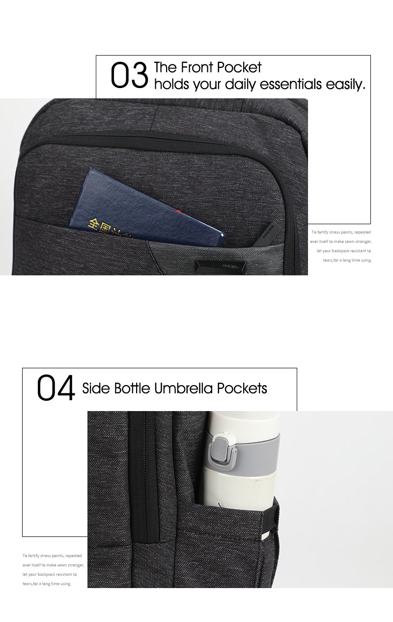 Laptop Backpack 17" with Usb Black AOKING