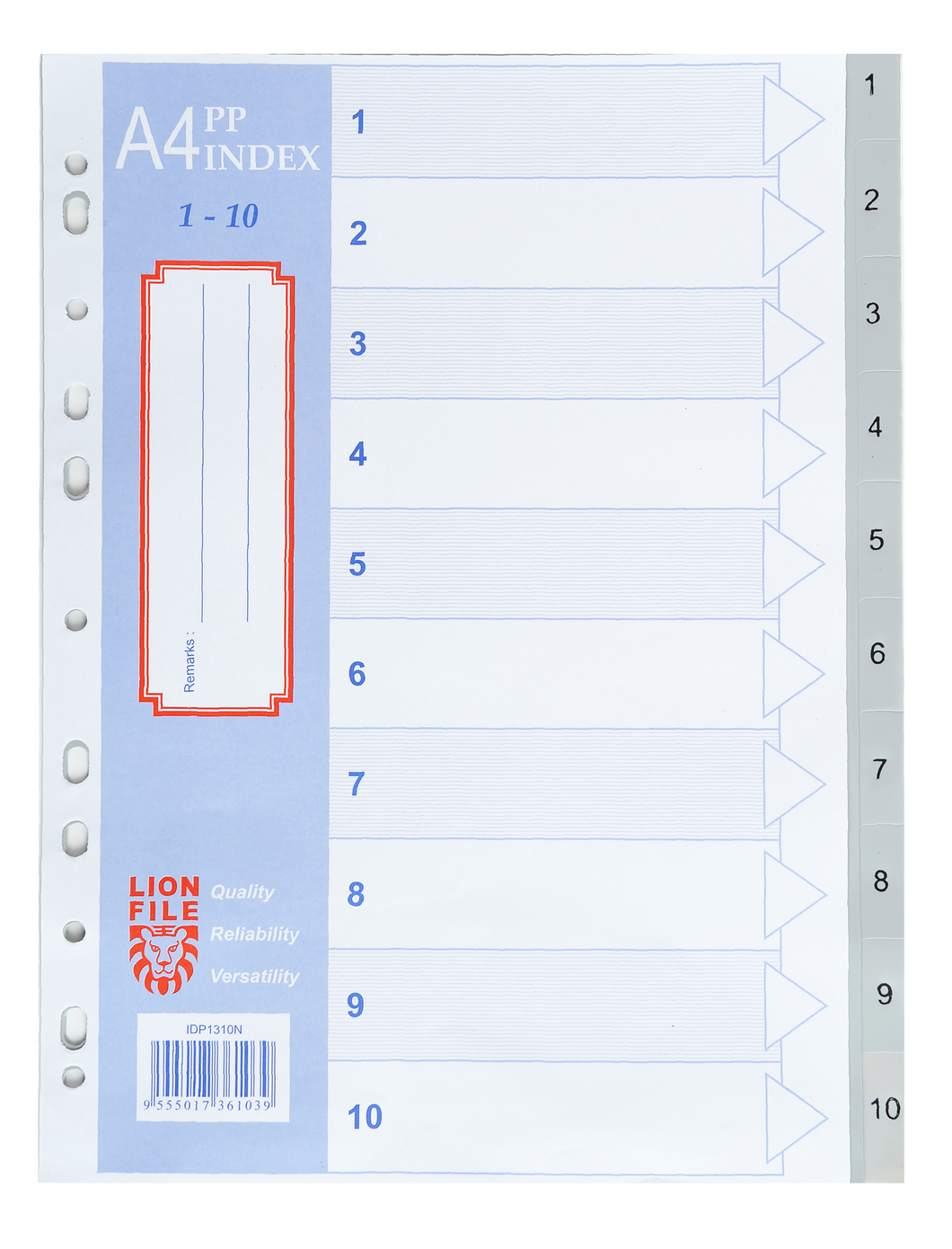 PLASTIC 0.13mm DIVIDER 1-10 LION