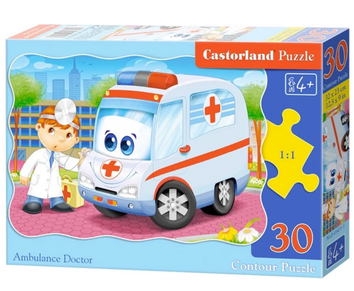 Puzzle 32x23cm 30pcs Ambulance Doctor CASTORLAND