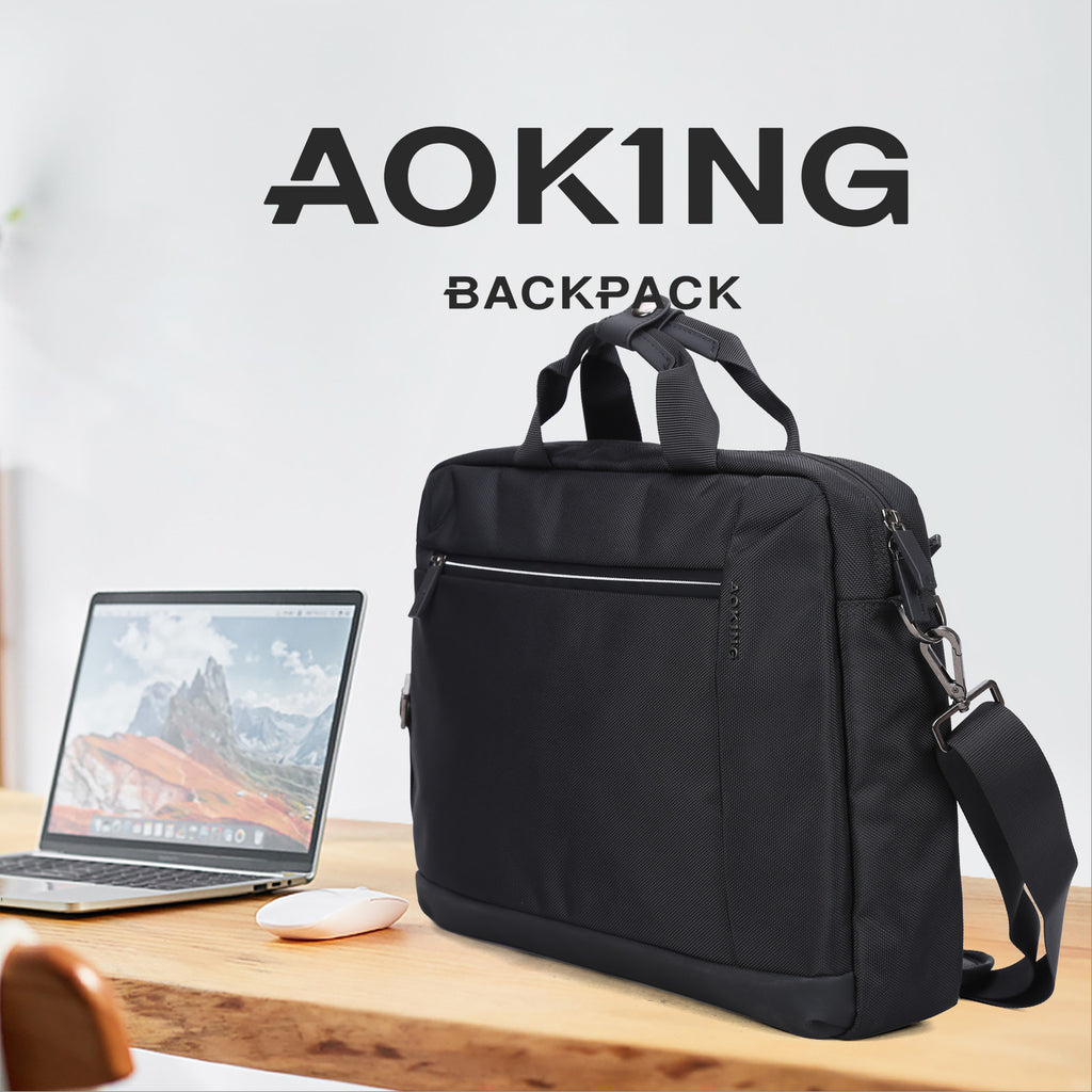 Waterproof Messenger Laptop Briefcase Black AOKING