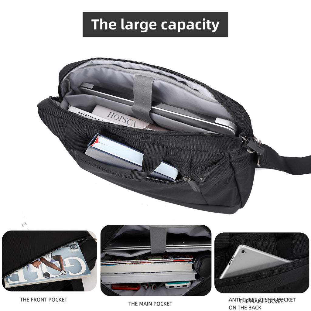 Waterproof Messenger Laptop Briefcase Black AOKING