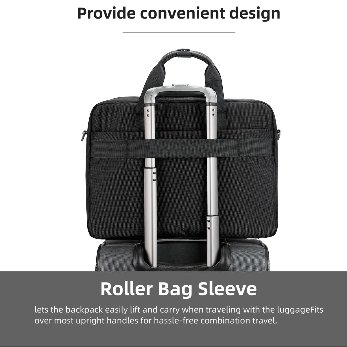 Waterproof Messenger Laptop Briefcase Black AOKING