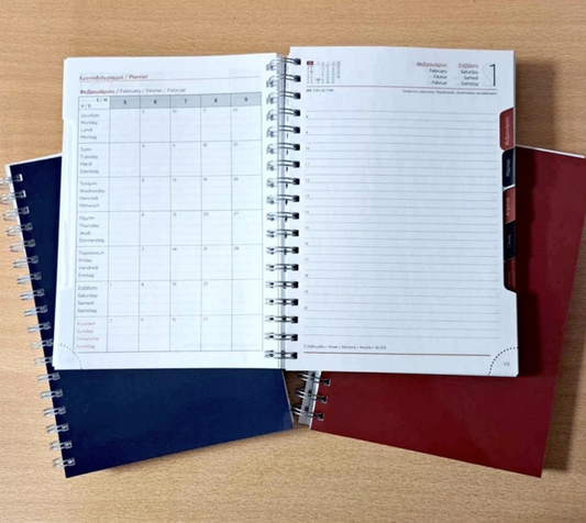 Diary 2025 Spiral 14x21 *with Monthly Dividers* TYPOFIX
