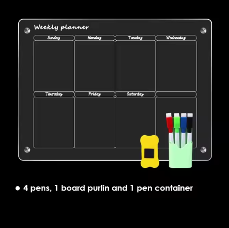 Glass Dry Erase Weekly planner 30x40cm FOSKA