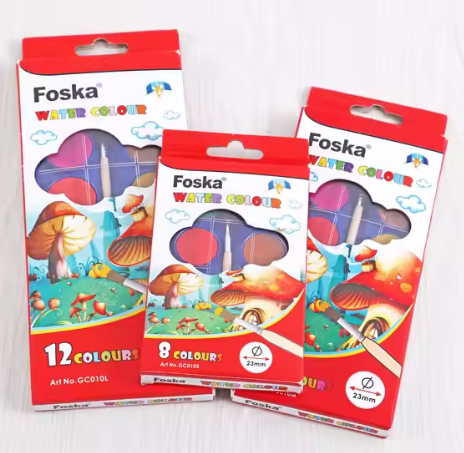 Watercolor set 23mm x12 colors FOSKA