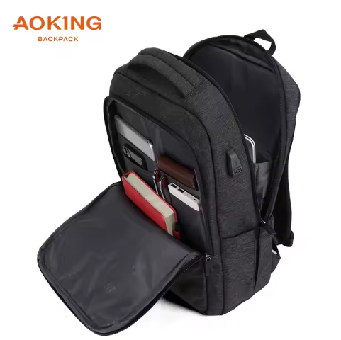 Laptop Backpack 17" with Usb Black AOKING