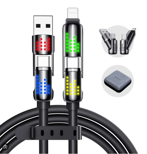 Silicone Charging Cable 4 in 1 (Black) ULTRATECH