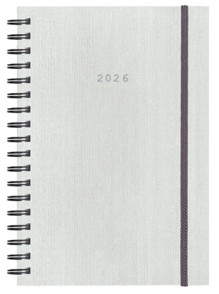 Diary Daily Spiral Fabric 12x17 2026 Hard Cover NEXT