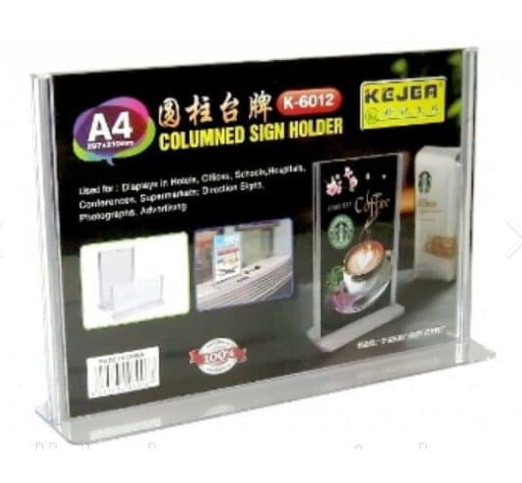 Acrylic Sign Holder A4 Landscape KEJEA