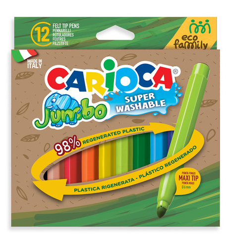 Felt pens Jumbo superwashable x12 CARIOCA