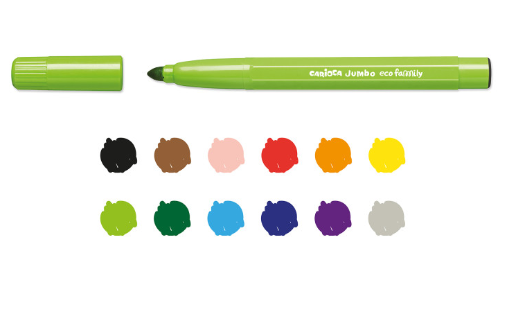 Felt pens Jumbo superwashable x12 CARIOCA