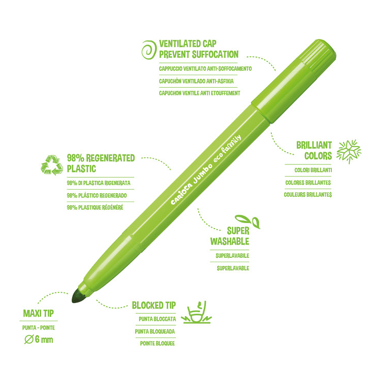 Felt pens Jumbo superwashable x12 CARIOCA