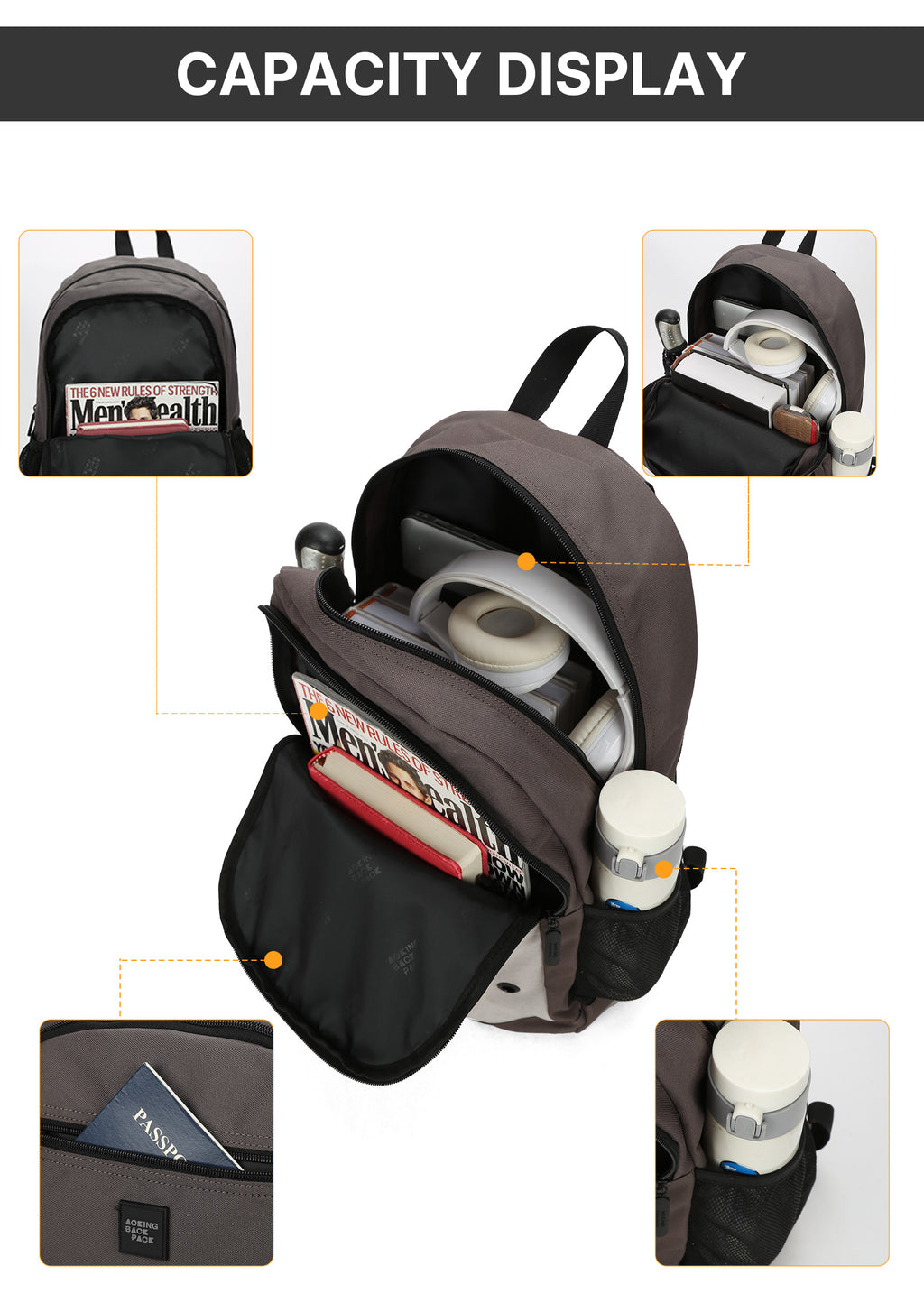 Backpack Lightweight Foldable Casual Sport Pea Green AOKING