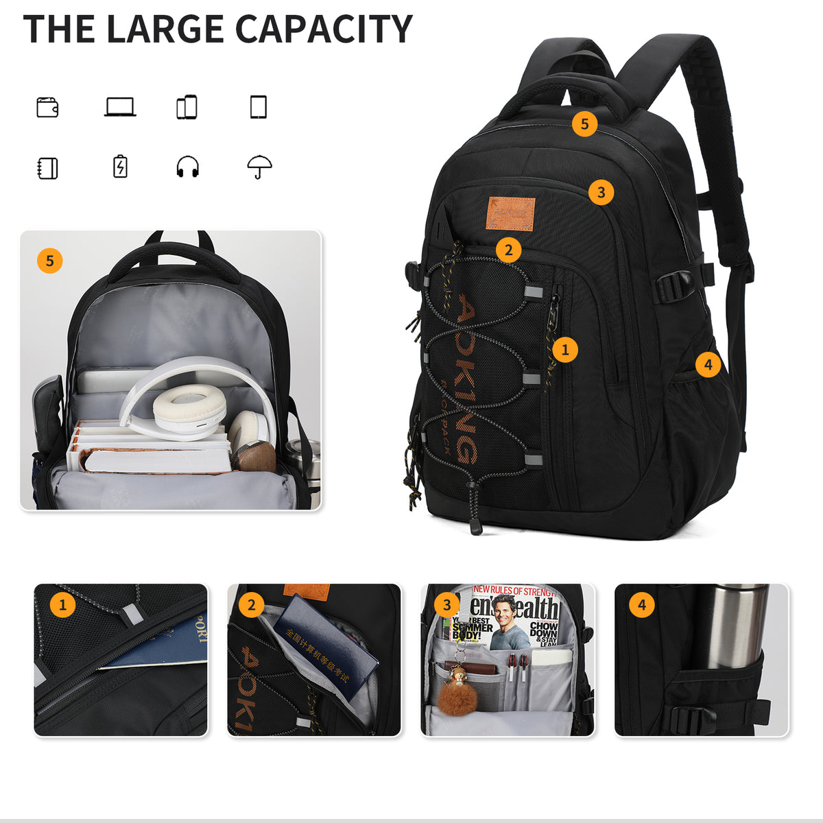 Backpack Waterproof Lightweight AOKING