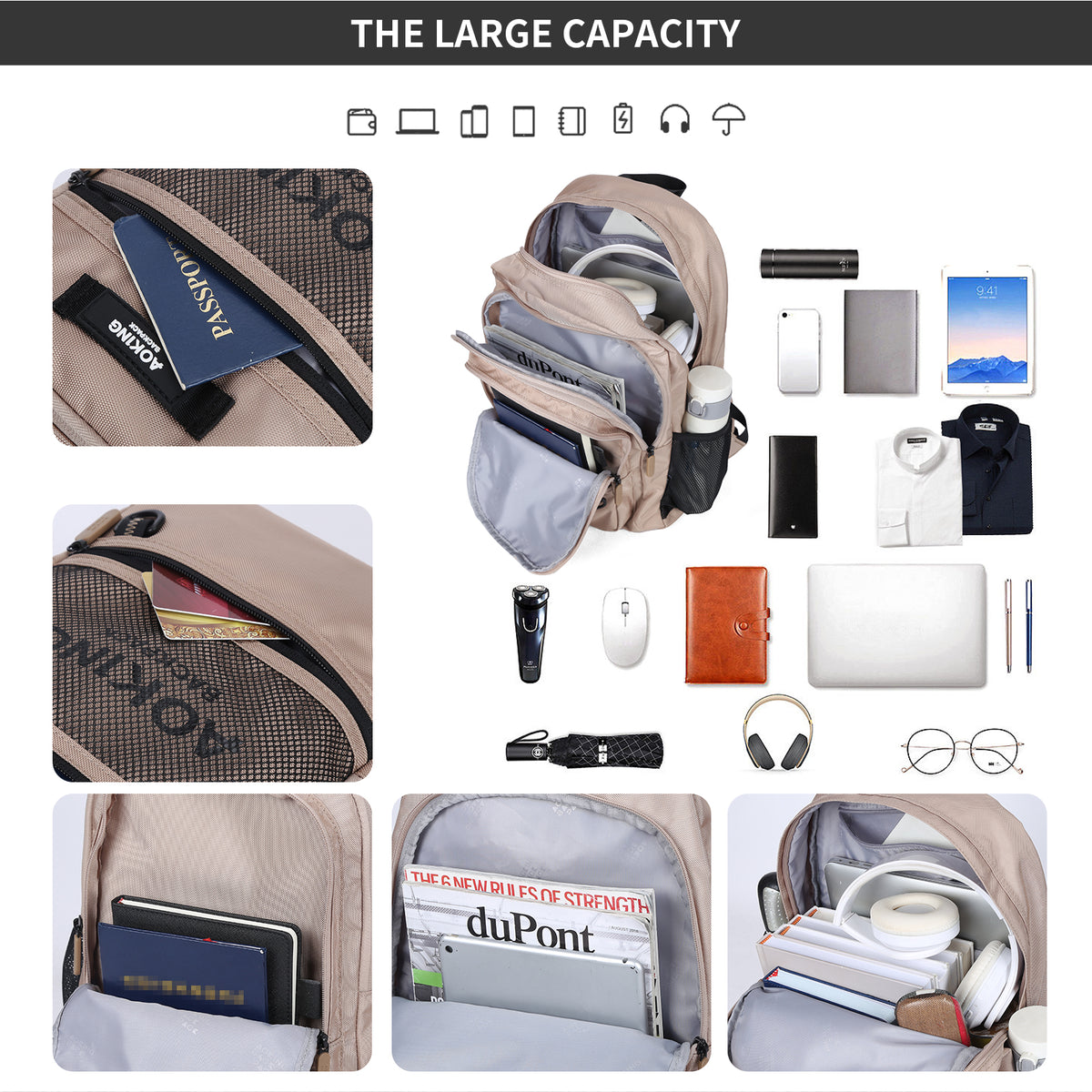 Casual Backpack Sport or School Waterproof AOKING