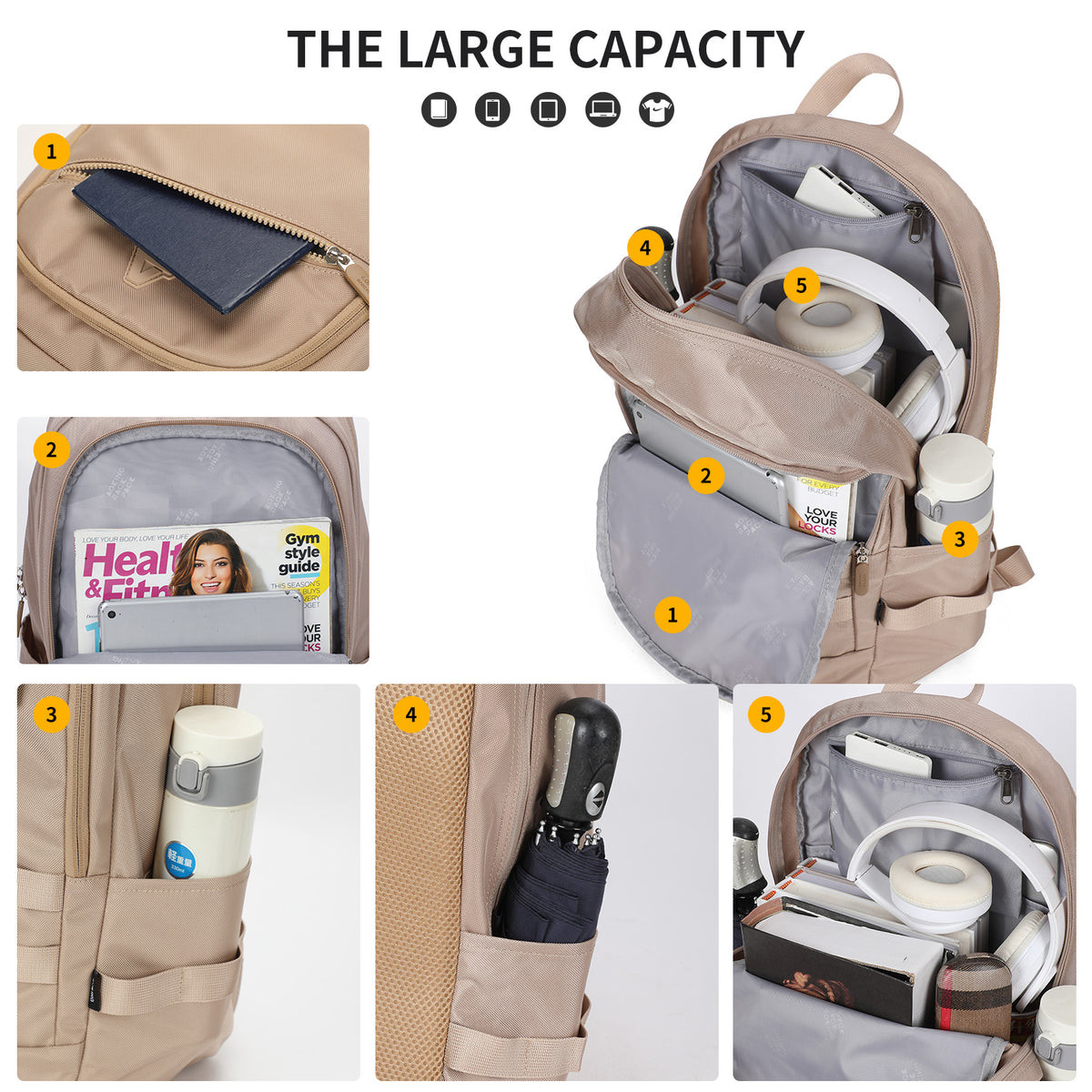 Backpack Foldable Outdoor Casual Sport or School AOKING