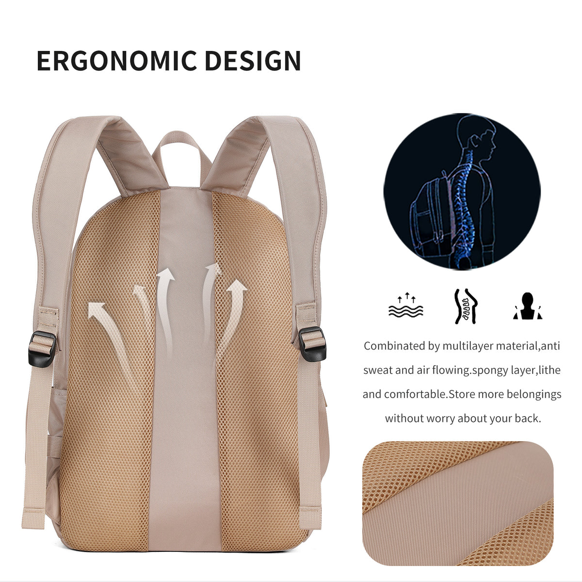 Backpack Foldable Outdoor Casual Sport or School AOKING