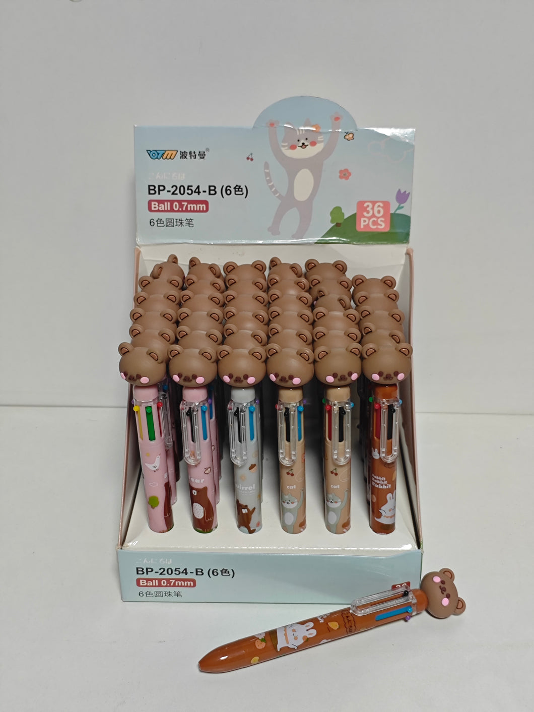 Pen 6 Colours Happy Bear