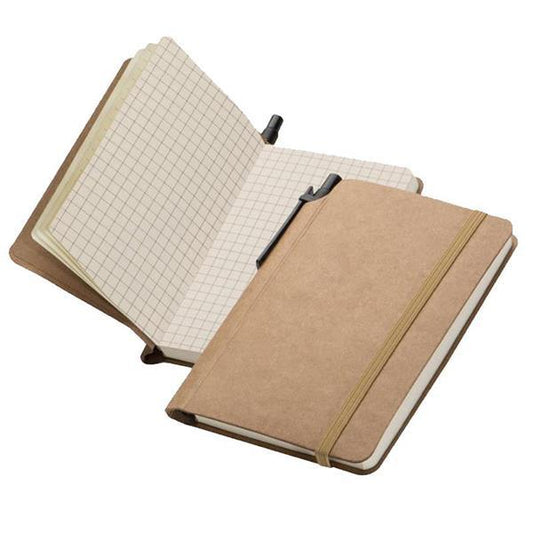 Notebook A6 with elastic band and pen Brown 14x9,7x1.1cm NEXT
