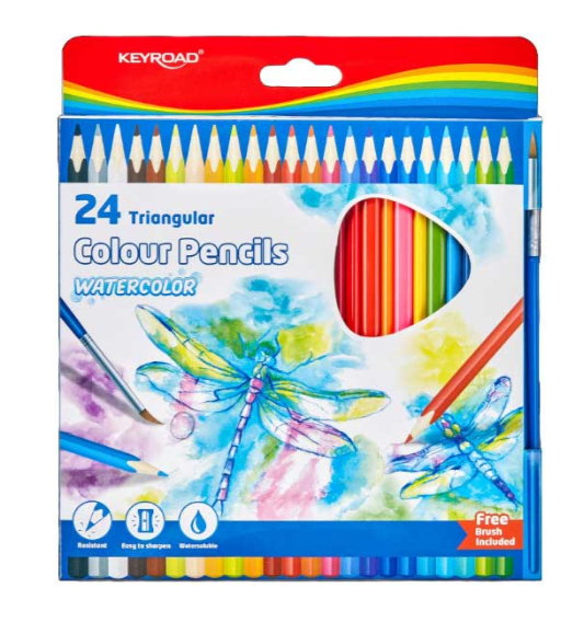 Colour Pencils Aquarelle x24 with Brush KEYRAOD