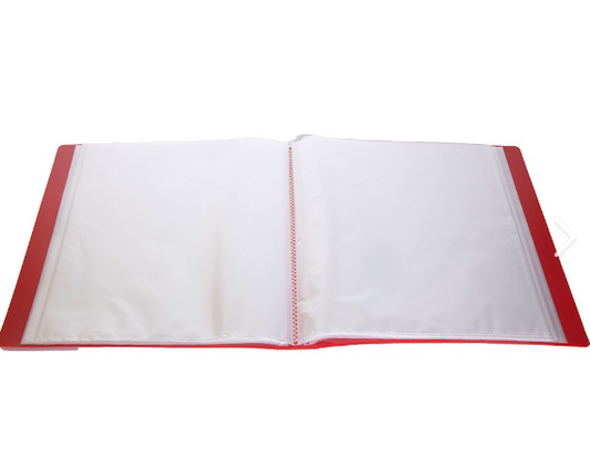 Clear Pocket Book 40 pockets Red ESSELTE