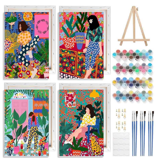 Paint by numbers x4 Canvas ARTSNCRAFTS