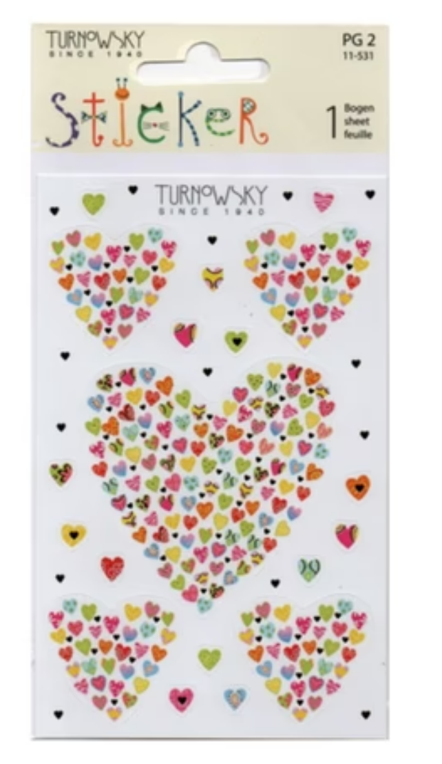 Stickers 1sh. Metalic Hearts BSB