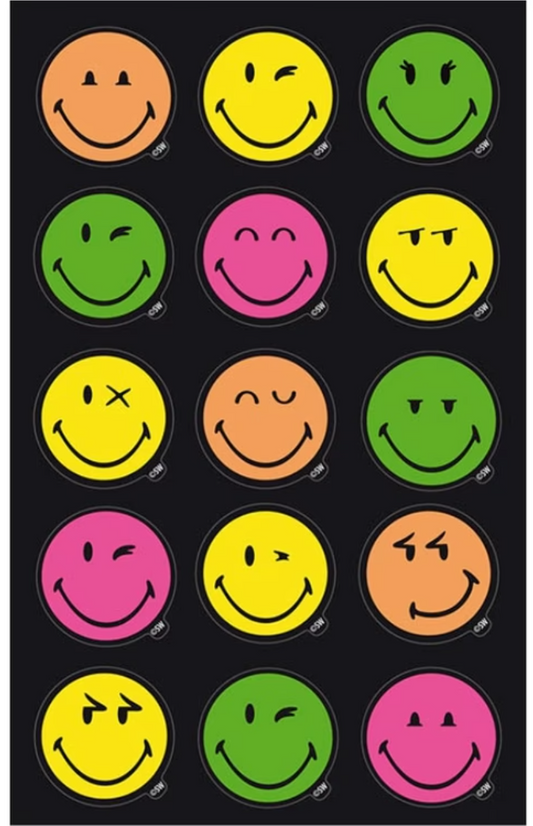 Stickers 3sh. Neon Smiley BSB