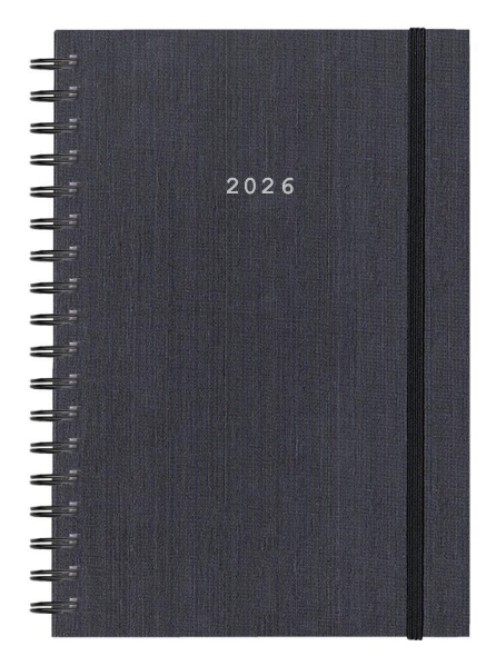 Diary Daily Spiral Fabric 12x17 2026 Hard Cover NEXT