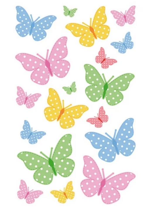Stickers 3sh. Butterfiles Pastel BSB