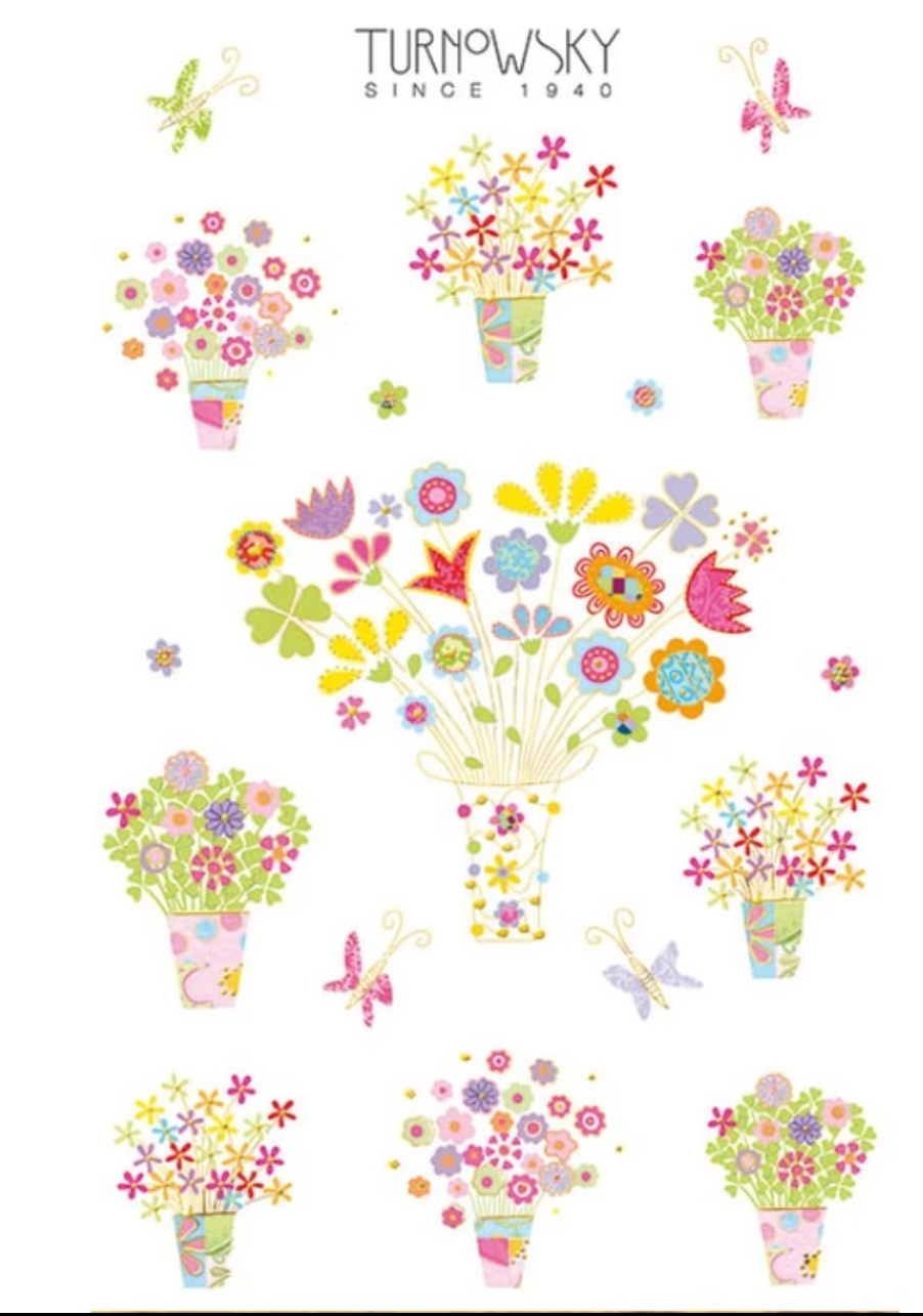 Stickers 3sh. Metallic Flowers BSB