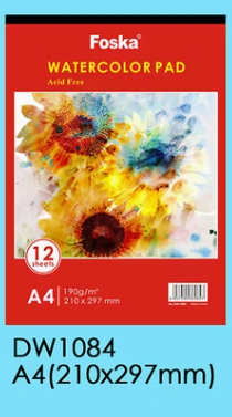 Watercolor Pad 190g/m2 A4 x12sh. FOSKA